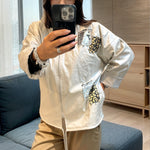 Pleather Hooded Jacket with Sequin Patches