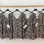 V-Neck Leopard Print Top