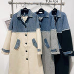 Women's Longline Denim Trench Coat