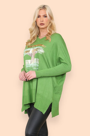 Star Foil Print Knit Jumper
