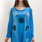 Embroidery Flower 2 Pocket Top