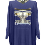 Star Foil Print Knit Jumper