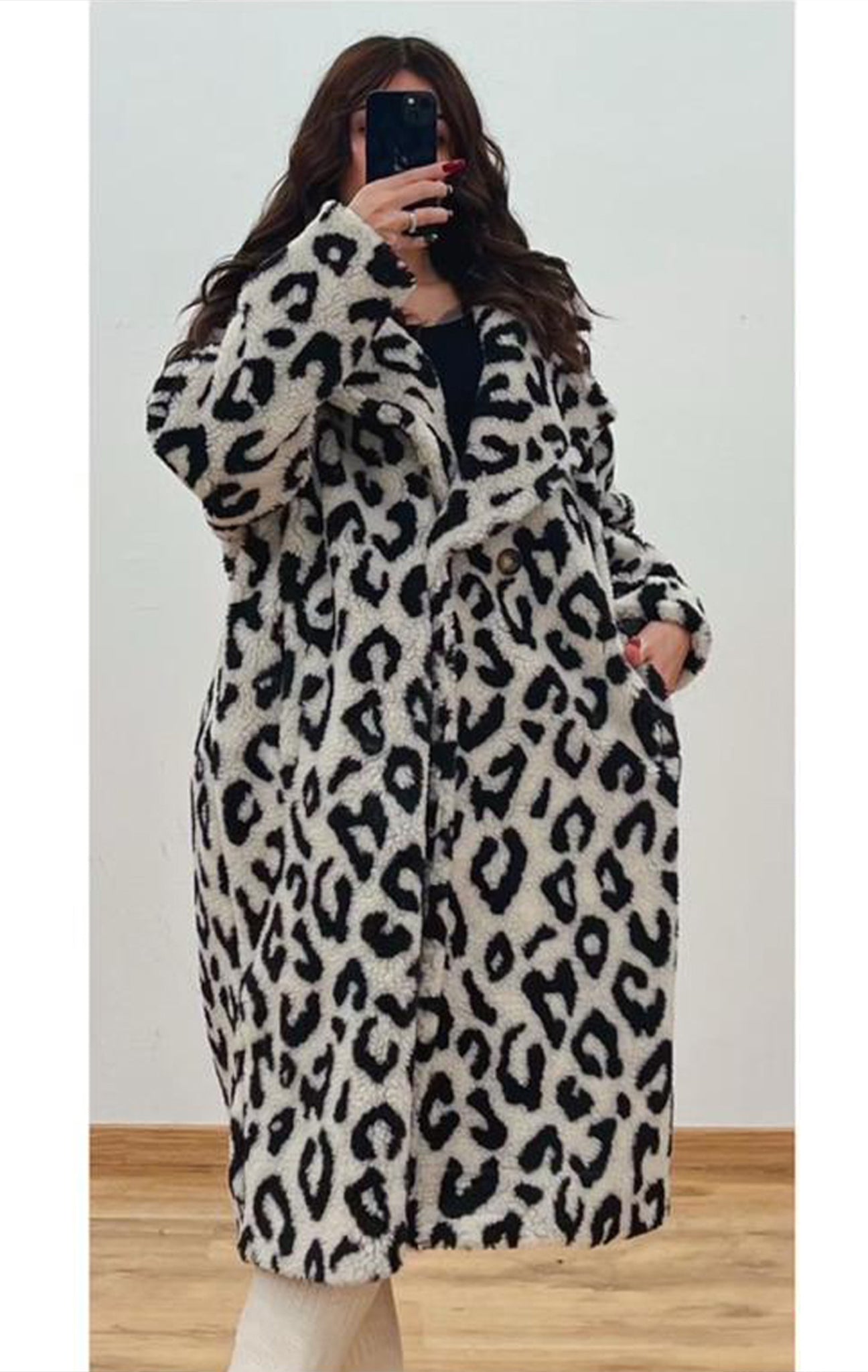 Leopard Pattern Oversize Coat