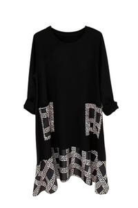 Greek Print 2 Pocket Dress